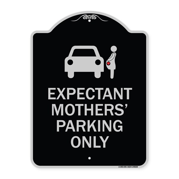 Expectant Mothers Parking W/ Graphic Heavy-Gauge Aluminum Sign, 18" L, 24" H, BS-1824-24028